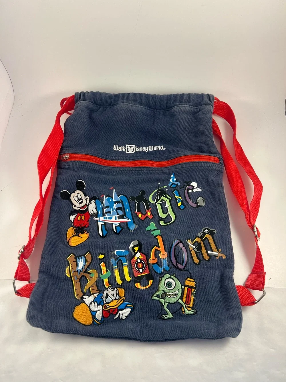 Disney World Magic Kingdom Cotton Cinch Backpack